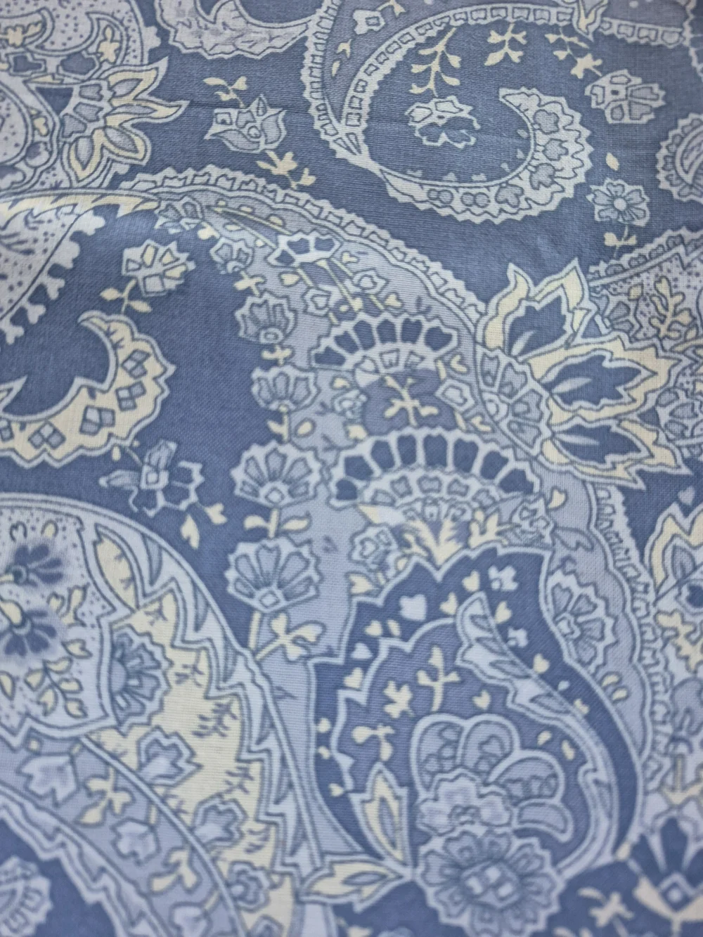 Blue Paisley Cotton Fabric 1 5/8 Yards 36” Wide Quilting Sewing Crafts